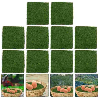 10 יח ' עוף הנחת שטיח דשא מלאכותי כריות רחיץ שטיח מזויף מחצלות פלסטיק ביצים גן מגיני הכלוב קופ